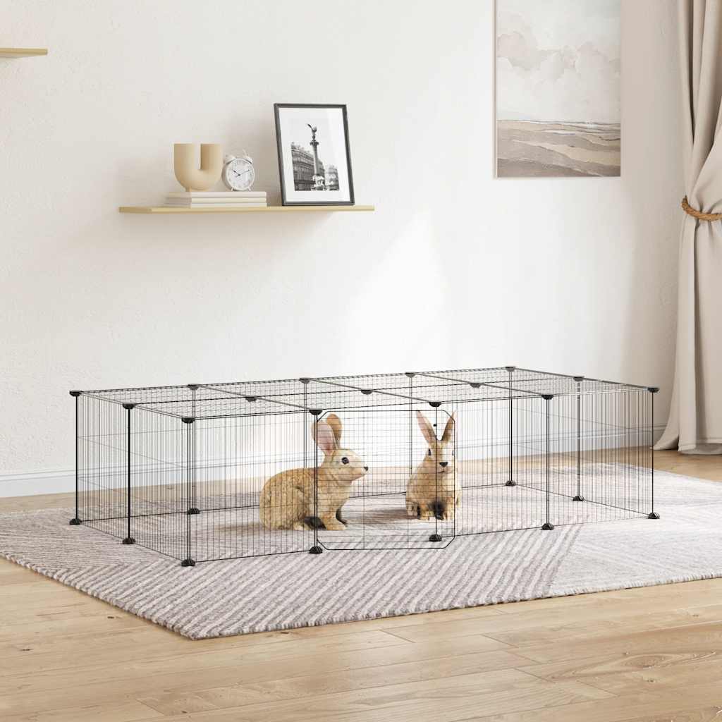 Vidaxl Pets Cage con puerta 20 paneles 35x35 cm de acero negro