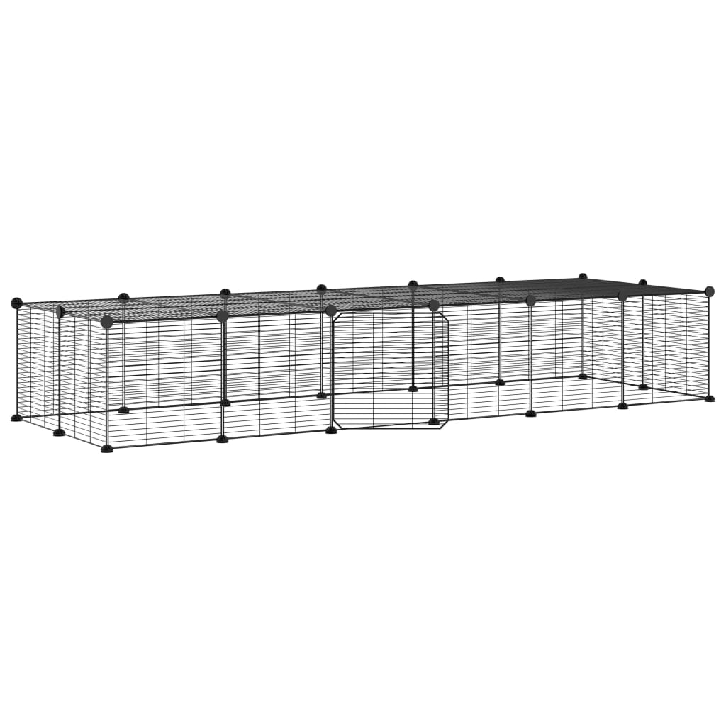 Vidaxl Pets Cage con puerta 28 paneles 35x35 cm de acero negro