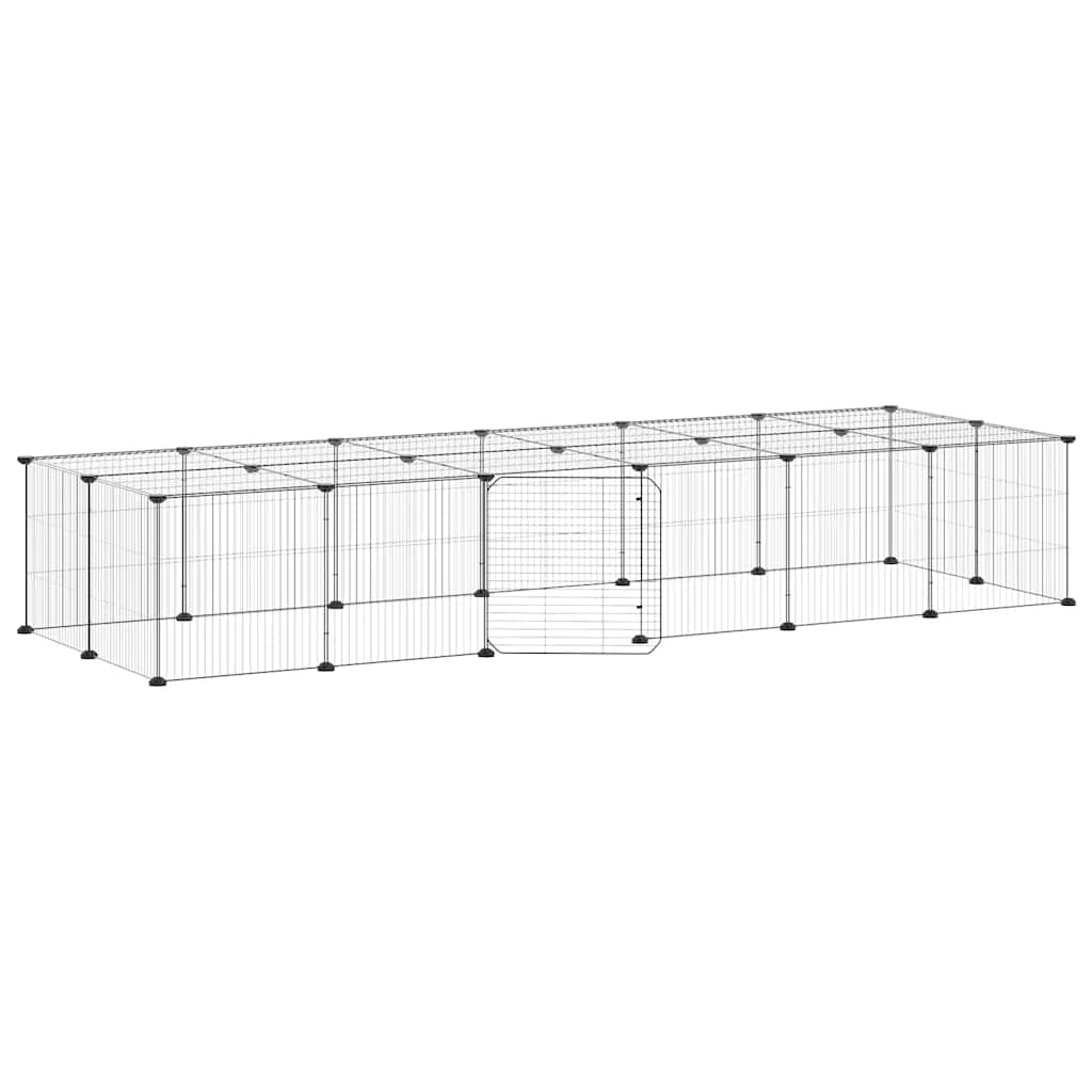Vidaxl PETS Gabbia con porta 28 pannelli 35x35 cm in acciaio nero