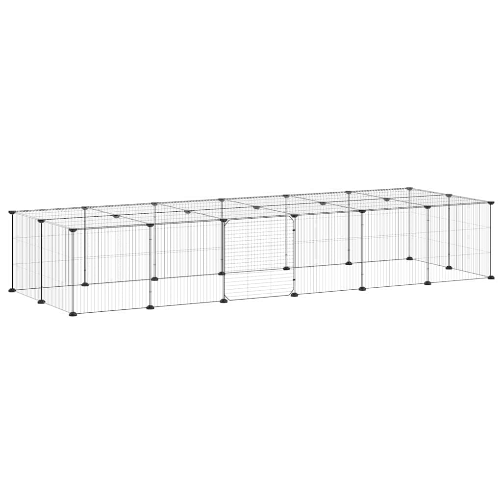 Vidaxl PETS Gabbia con porta 28 pannelli 35x35 cm in acciaio nero