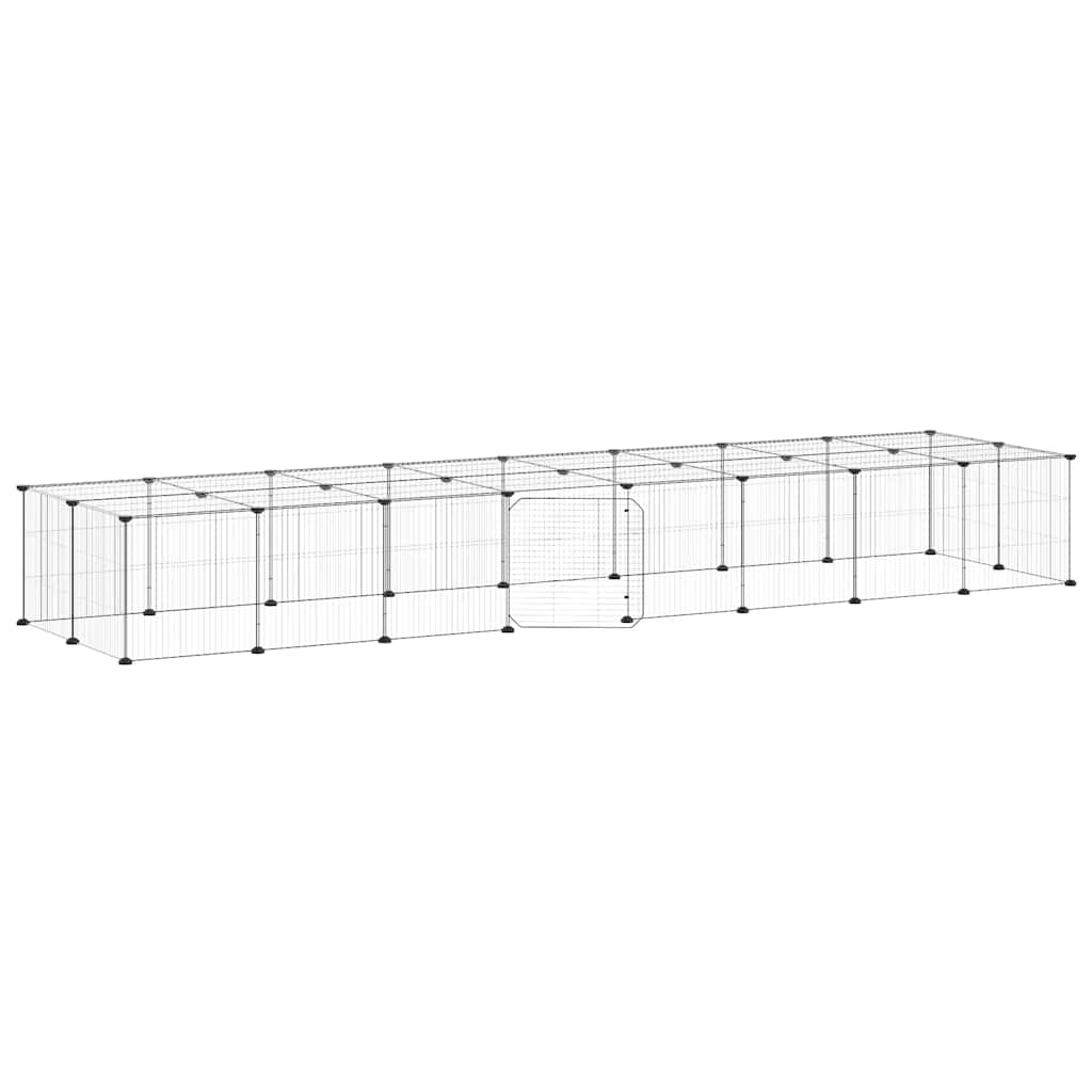 Vidaxl Pets Cage con puerta 36 paneles 35x35 cm de acero negro