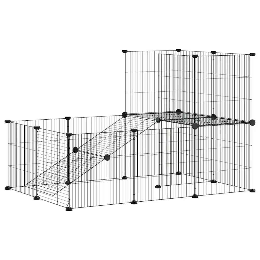 Vidaxl PETS Gabbia con porta 20 pannelli 35x35 cm Black