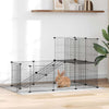 Vidaxl Pets Cage con puerta 20 paneles 35x35 cm de acero negro