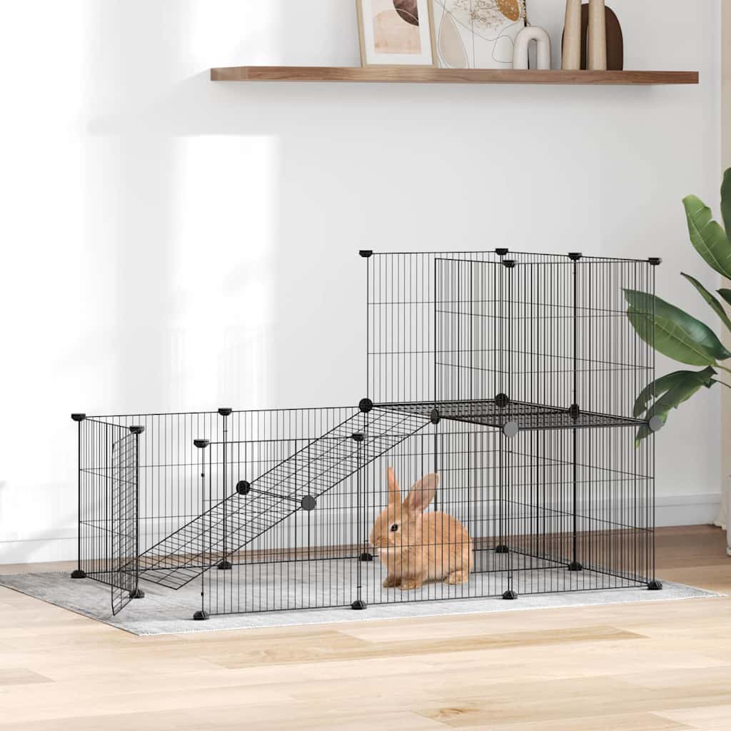 Vidaxl PETS Gabbia con porta 20 pannelli 35x35 cm Black