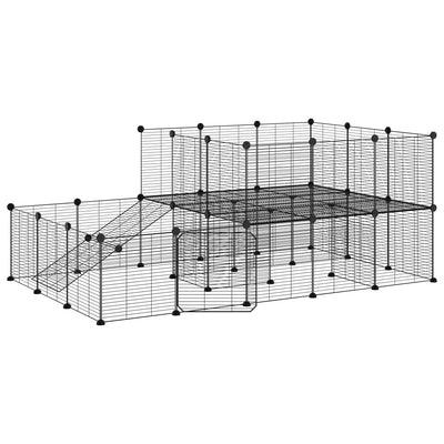 Vidaxl Pets Cage con puerta 44 paneles 35x35 cm de acero negro