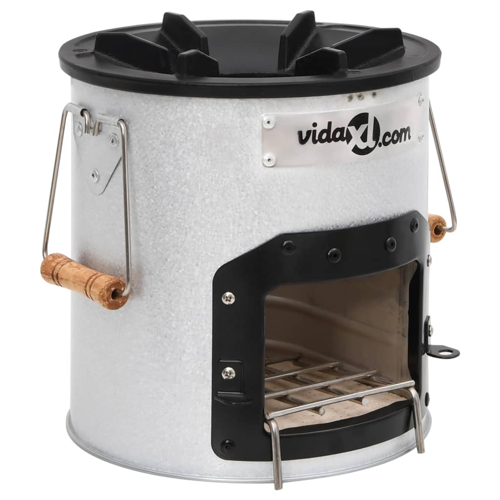 Vidaxl Camping Wood Stove 45x25x26 cm de acero de color plateado