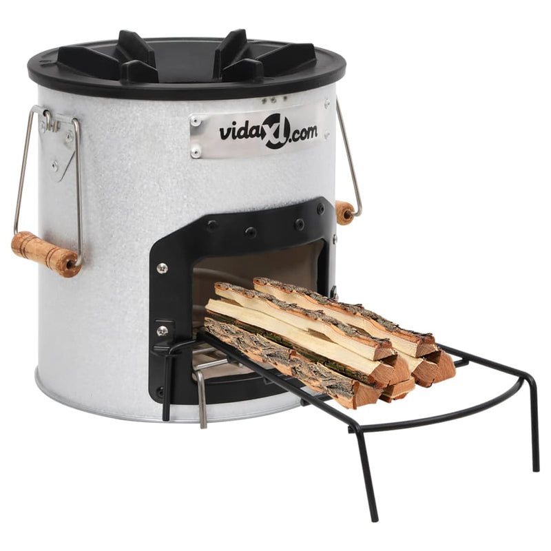 Vidaxl Camping Wood Stove 45x25x26 cm de acero de color plateado