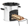 Vidaxl Camping Wood Stove 45.5x33x25.5 cm Color de plata inoxidable