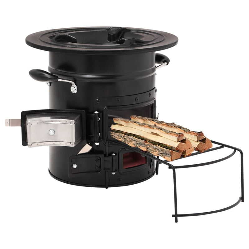 Vidaxl Camping Wood Forte 50x33.5x30,5 cm in acciaio nero