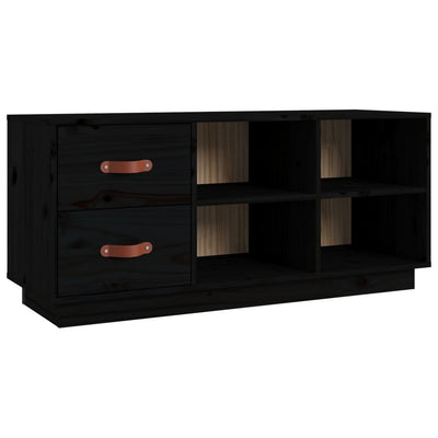 Vidaxl Shoes Bank 100x34x45 cm Pino solido nero