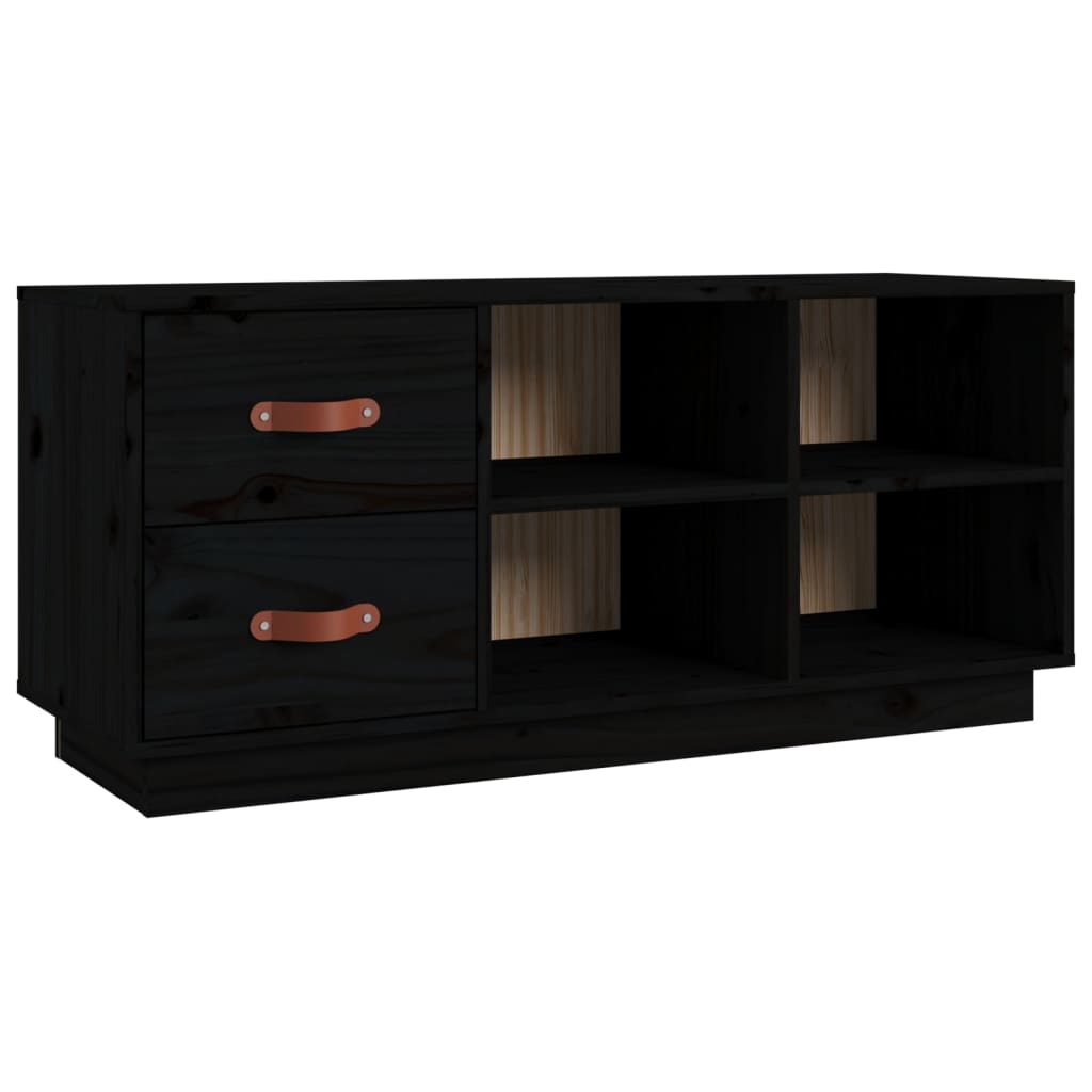 Vidaxl Shoes Bank 100x34x45 cm Pino solido nero