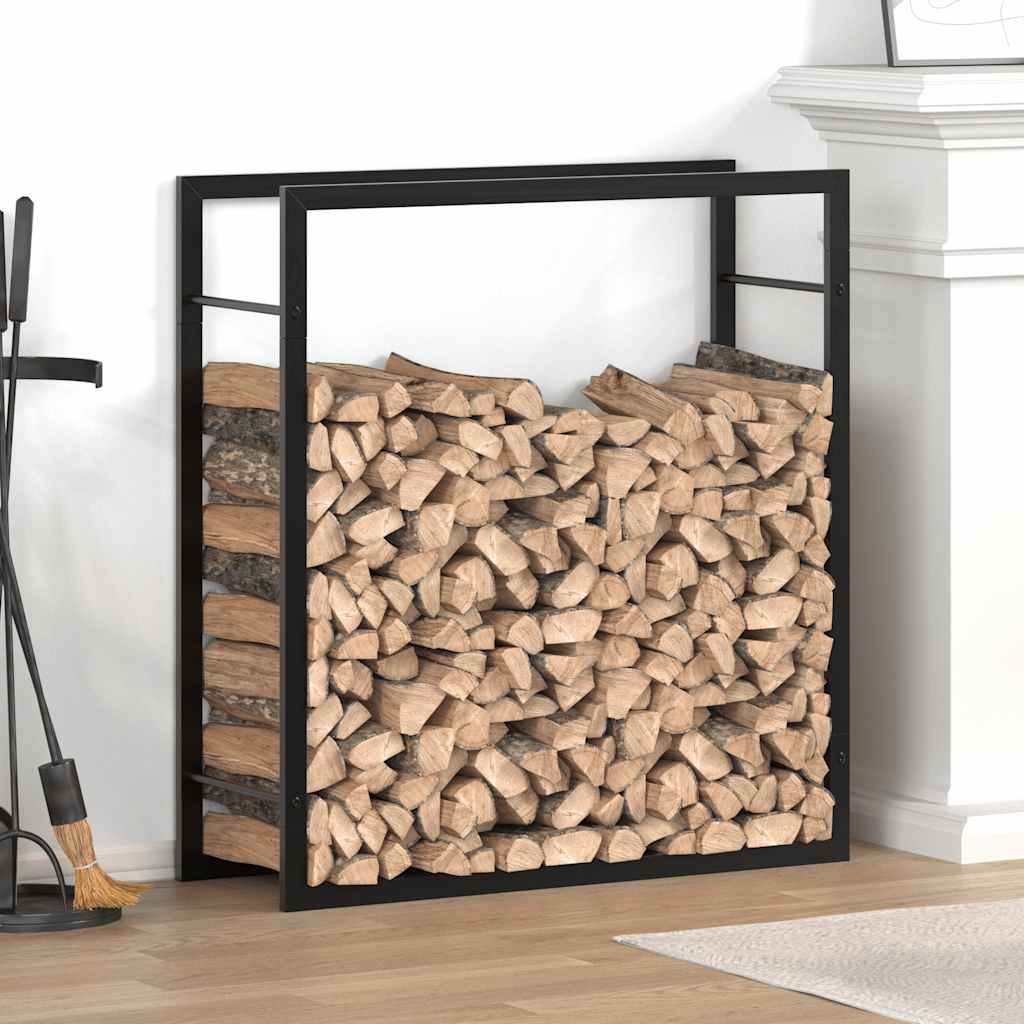 Vidaxl camino 80x28x86 cm in acciaio Mattzwart