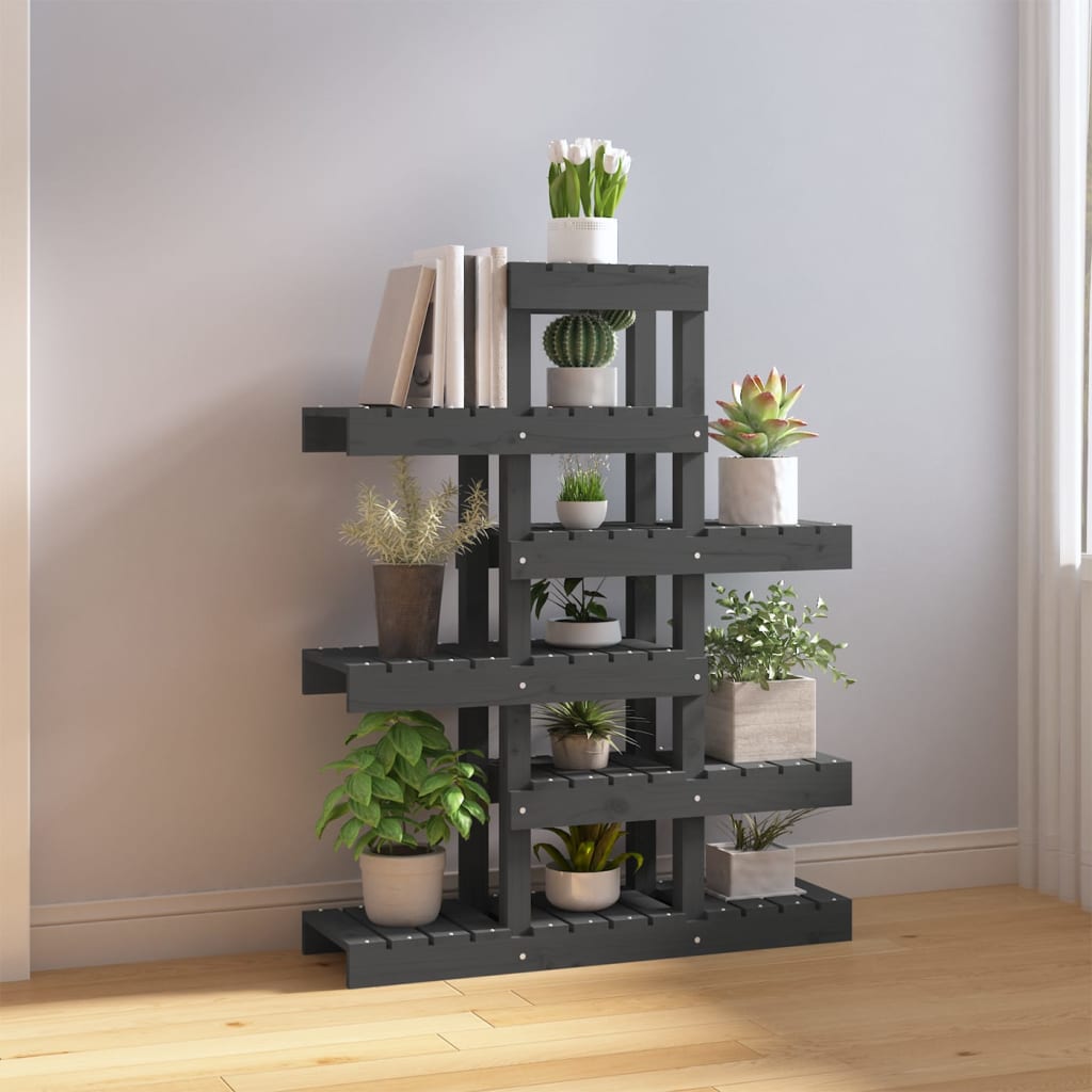 Vidaxl Plant Standard 85x25x109.5 cm de pino sólido gris