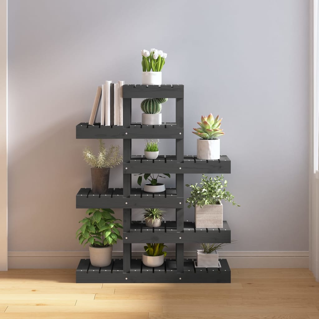 Vidaxl Plant Standard 85x25x109.5 cm de pino sólido gris