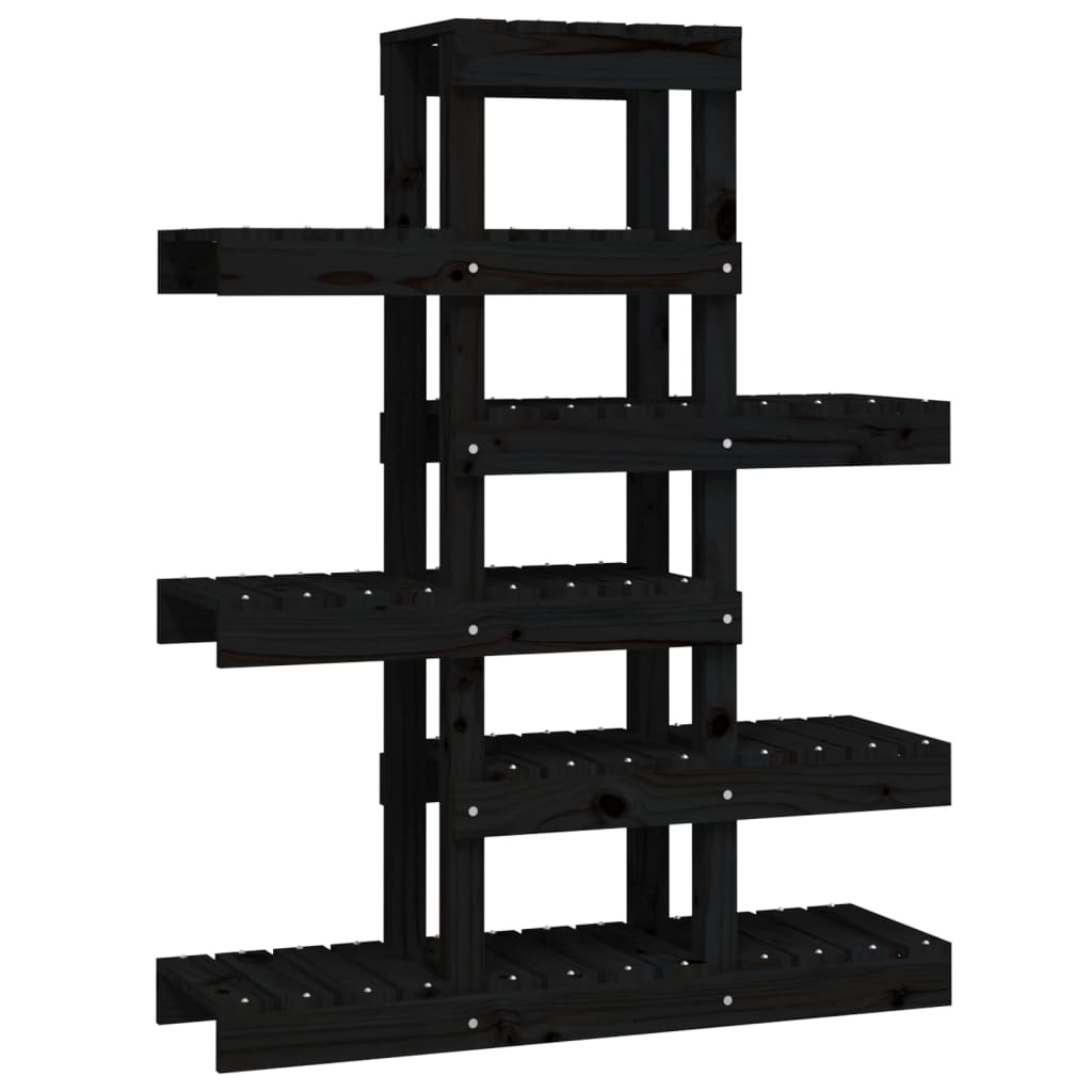 Vidaxl Plant Standard 85x25x109.5 cm Pino solido nero