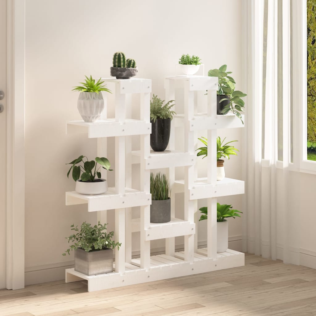 Vidaxx soporte para plantas blanco 104,5x25x109,5 cm madera maciza de pino