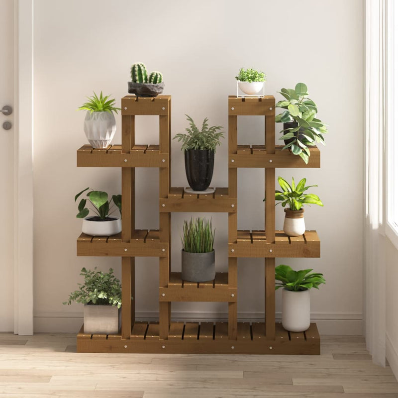 Vidaxl Plant Standard 104.5x25x109.5 cm de madera de pino miel marrón