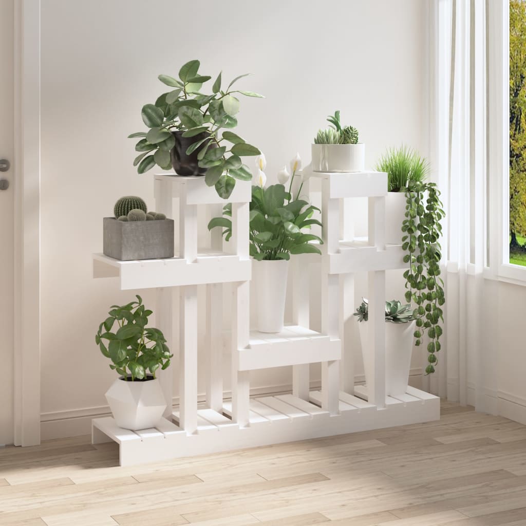 Supporto per piante Vidaxx bianco 104,5x25x77,5 cm in legno di pino massiccio