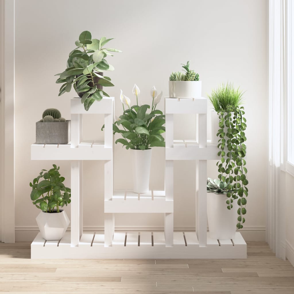 Supporto per piante Vidaxx bianco 104,5x25x77,5 cm in legno di pino massiccio
