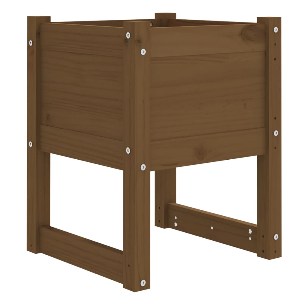 Vidaxl Planning Box 40x40x52.5 cm de pino sólido marrón marrón