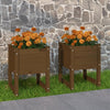 Plantadores Vidaxl 2 ST 40x40x52.5 cm de pino sólido marrón