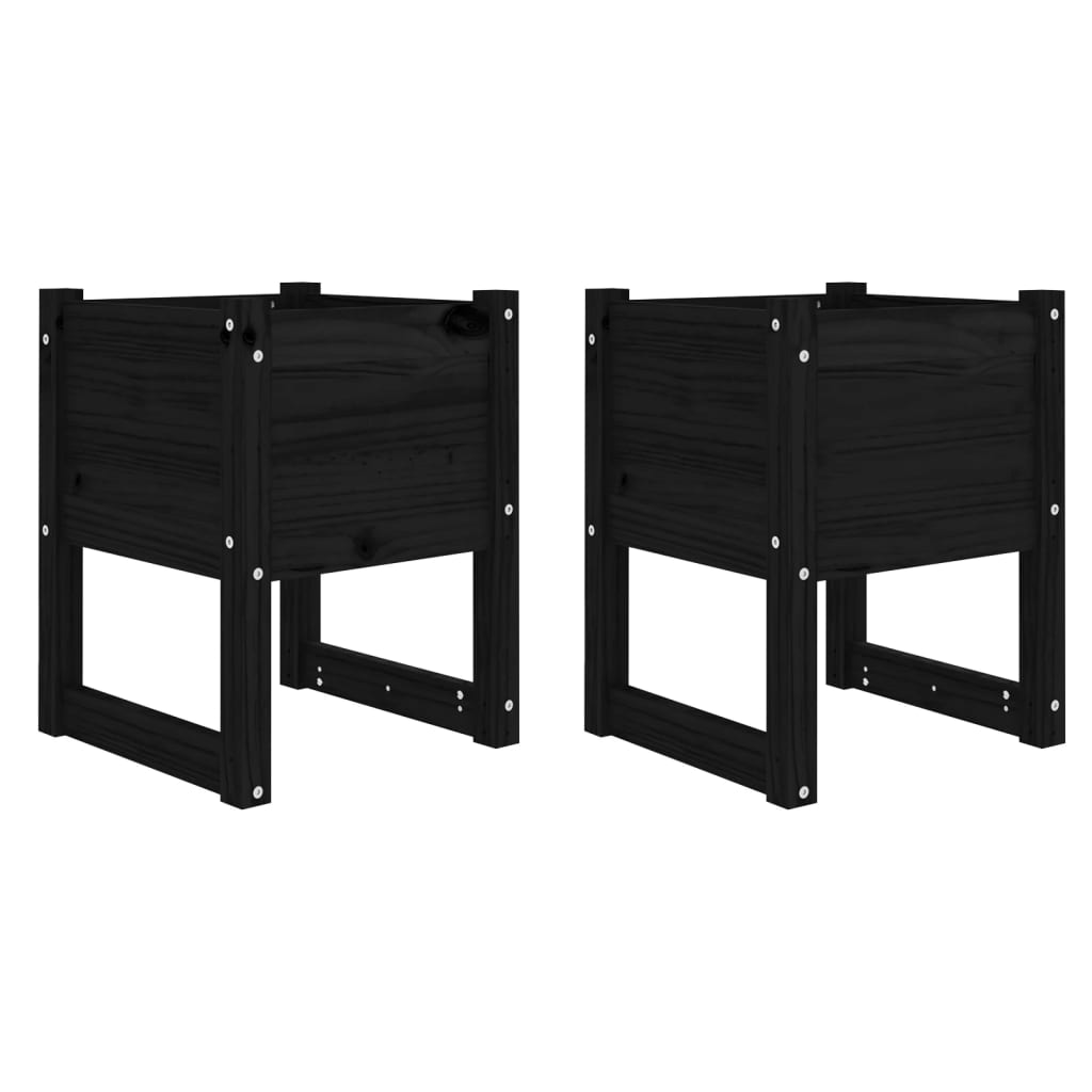 Vidaxl fioriere 2 ST 40x40x52.5 cm Pino solido nero