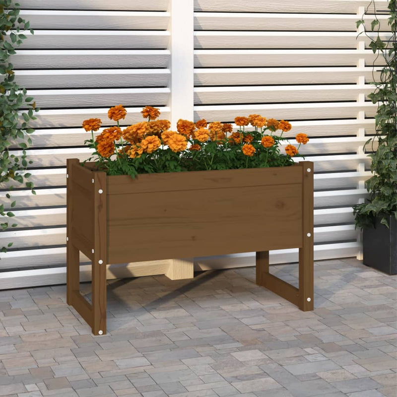 Vidaxl Planning Box 78x40x52 cm de pino sólido marrón marrón