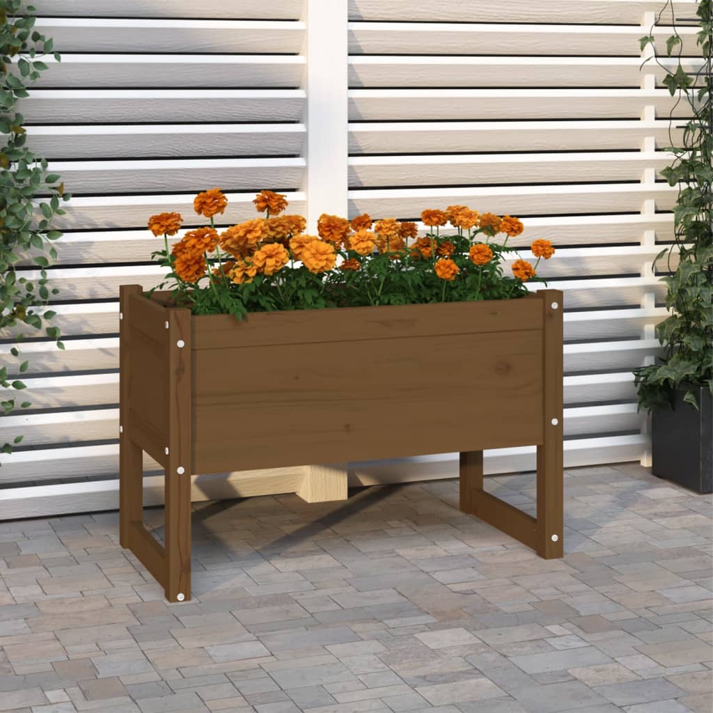 Vidaxl Planning Box 78x40x52 cm de pino sólido marrón marrón