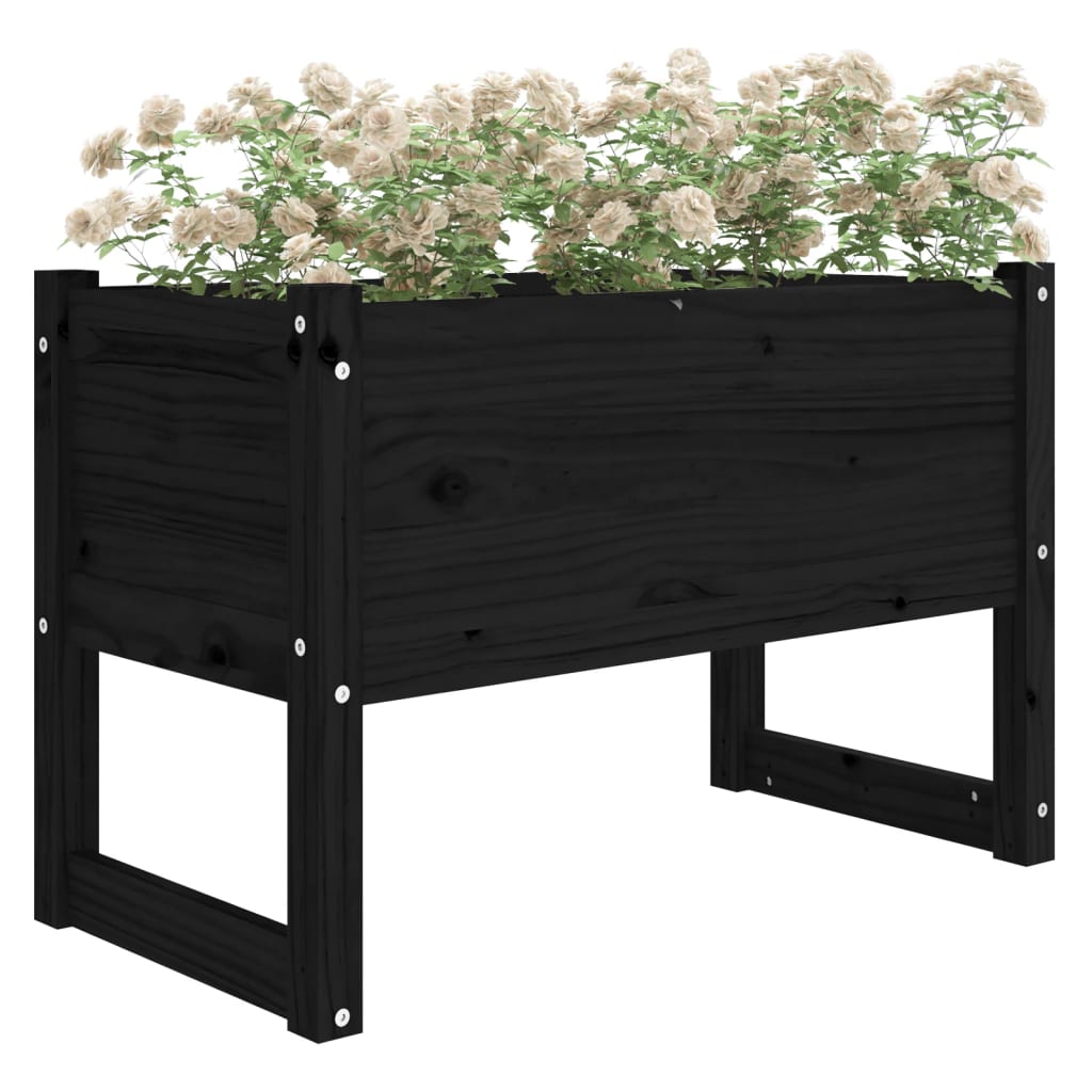 Vidaxl Planning Box 78x40x52 cm Solid Pine Black