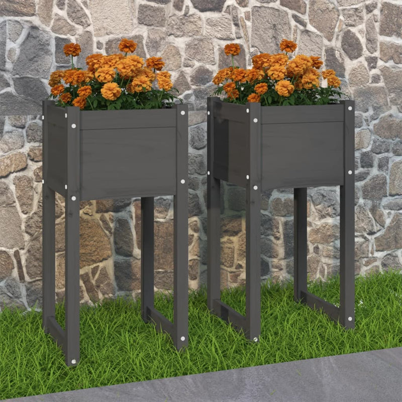 Vidaxl fioriere 2 ST 40x40x81 cm Pine grigio