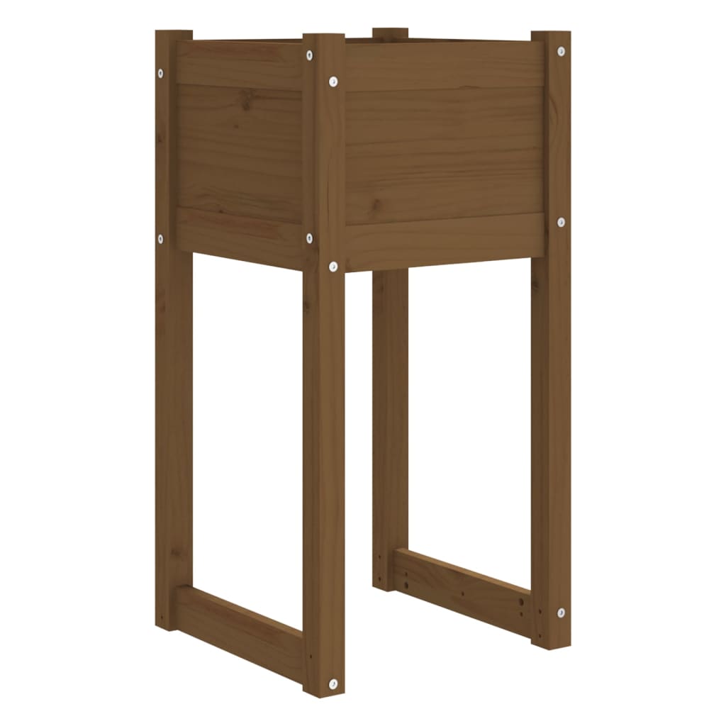 Vidaxl Planning Box 40x40x81 cm de pino sólido marrón marrón