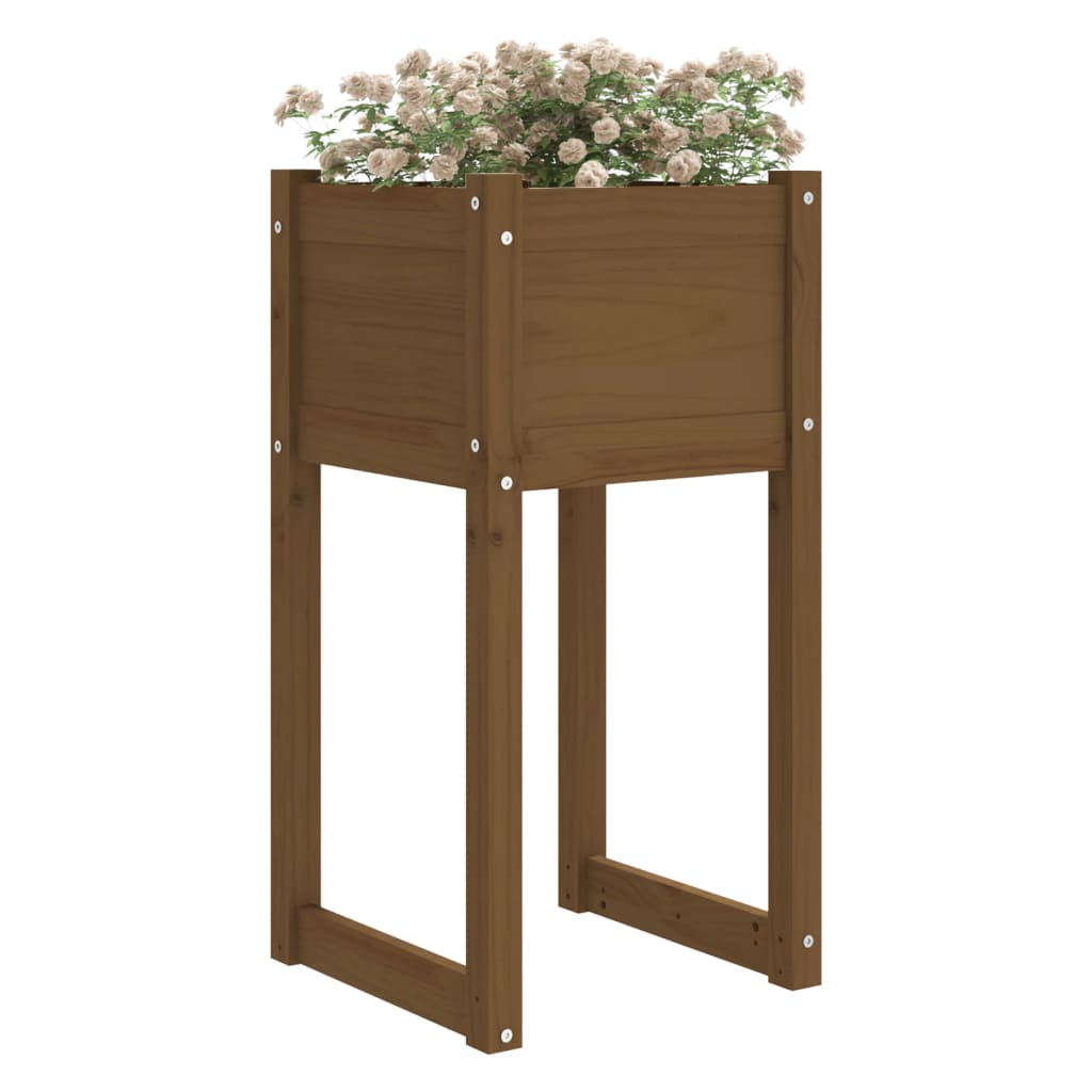 Vidaxl Planning Box 40x40x81 cm de pino sólido marrón marrón