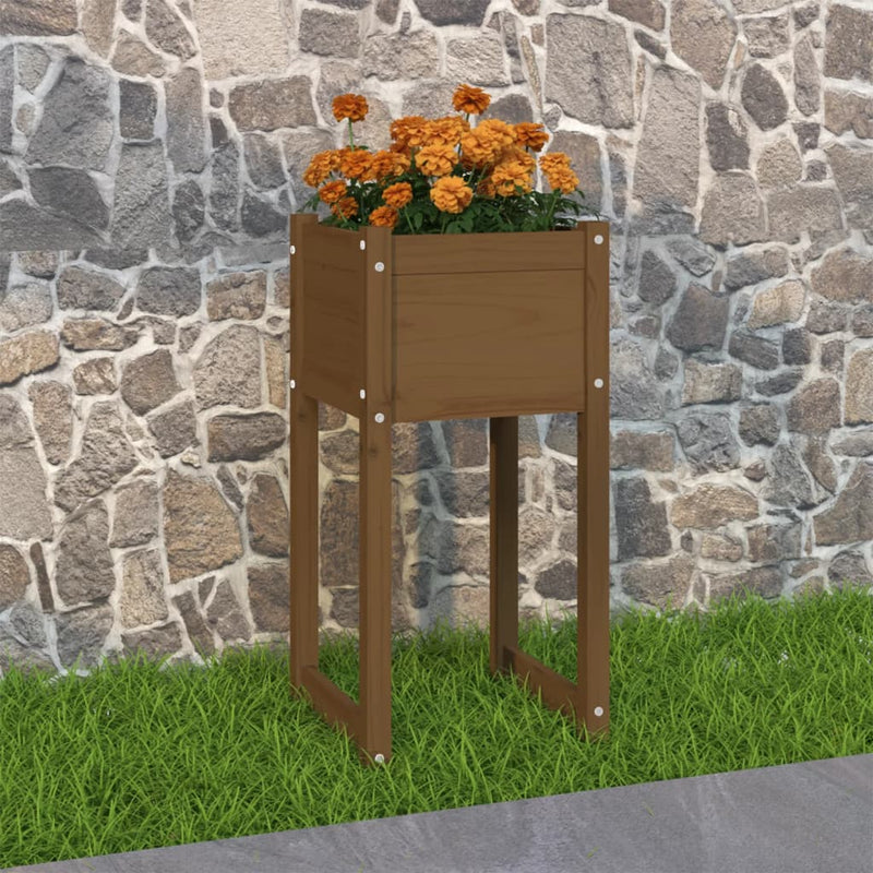 Vidaxl Planning Box 40x40x81 cm de pino sólido marrón marrón