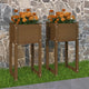 Plantadores Vidaxl 2 ST 40x40x81 cm de pino sólido marrón marrón