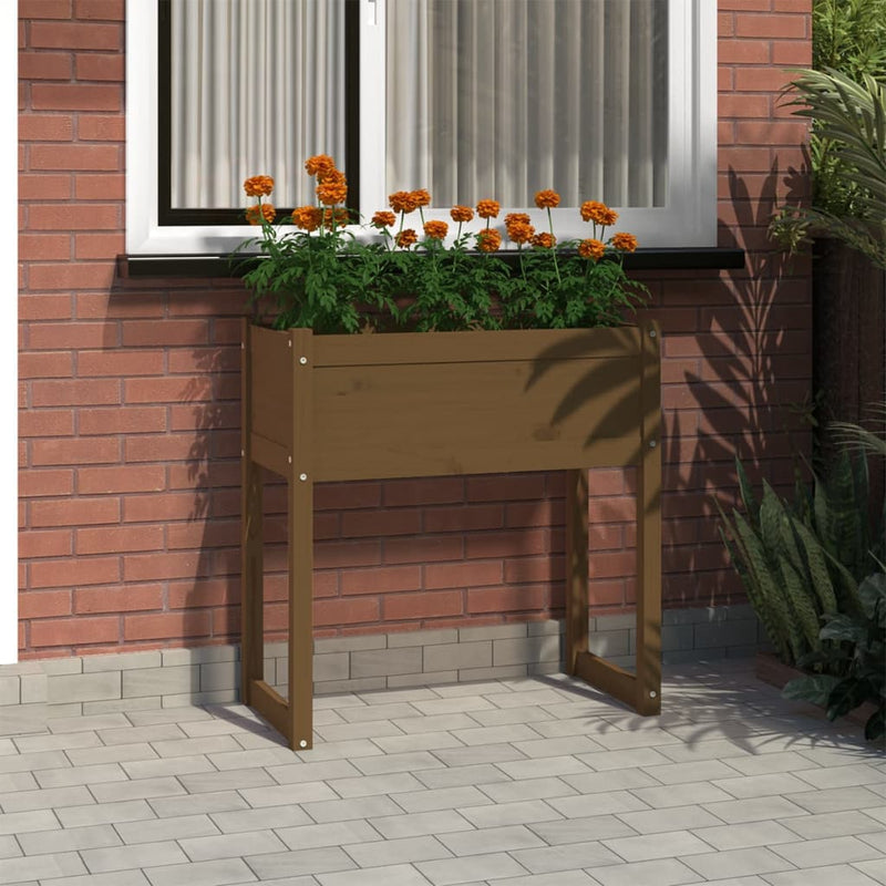 Vidaxl Planning Box 78x40x81 cm de pino sólido marrón marrón