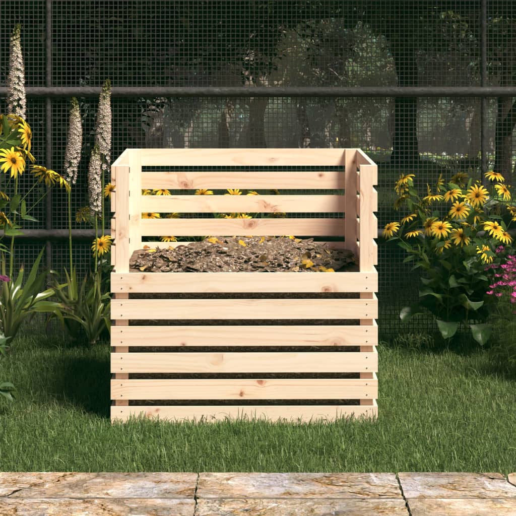 Vidaxx contenedor de compost de madera maciza de pino 80x80x78 cm