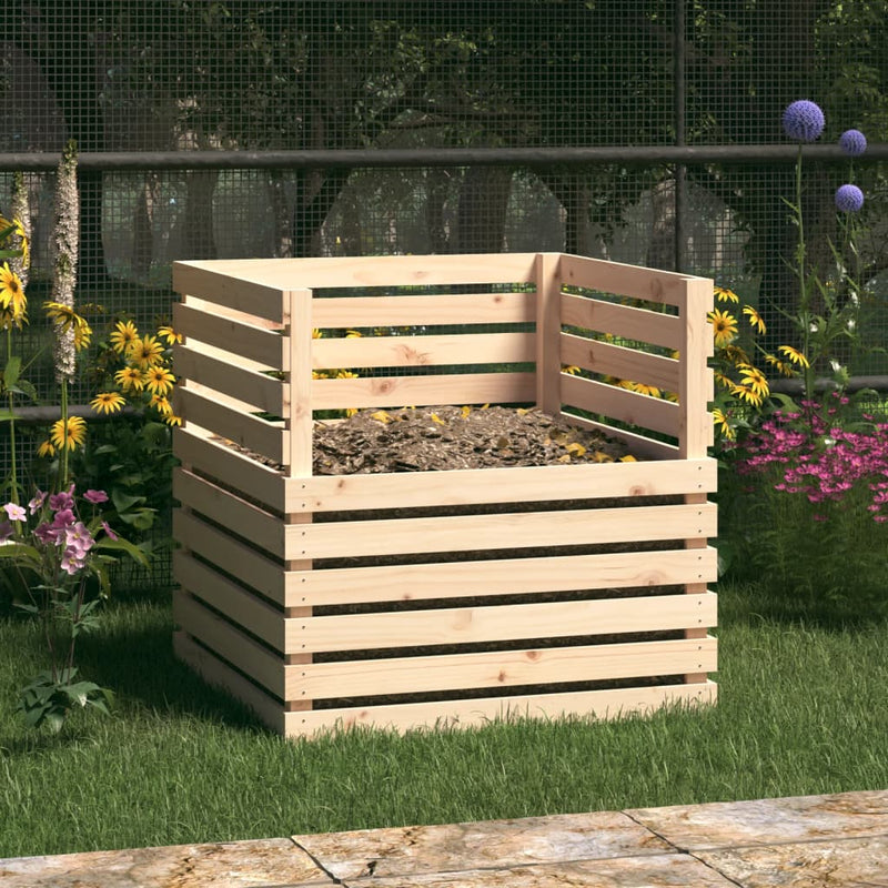 Vidaxx contenedor de compost de madera maciza de pino 80x80x78 cm