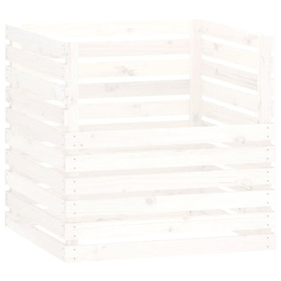 Vidaxl compostbak 80x80x78 cm massief grenenhout wit