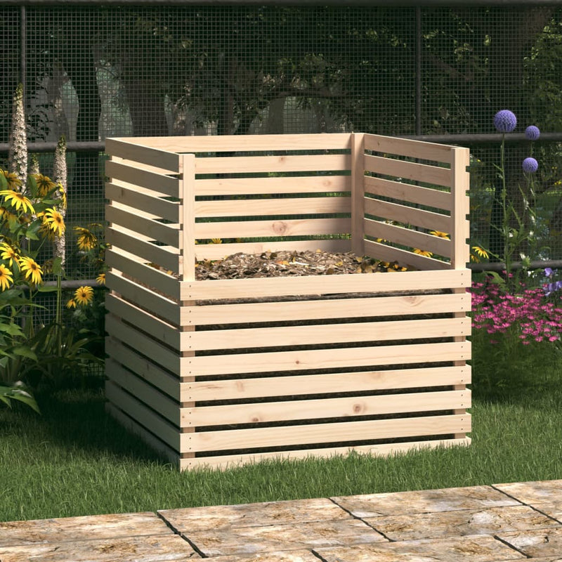 Vidaxl Compost Bin 100x100x102 cm de pino sólido