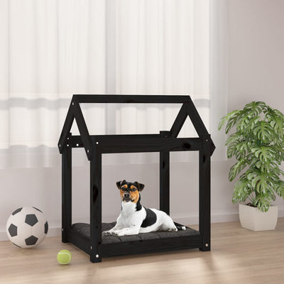 Vidaxl Dog Basket 61x50x70 cm Pino solido nero