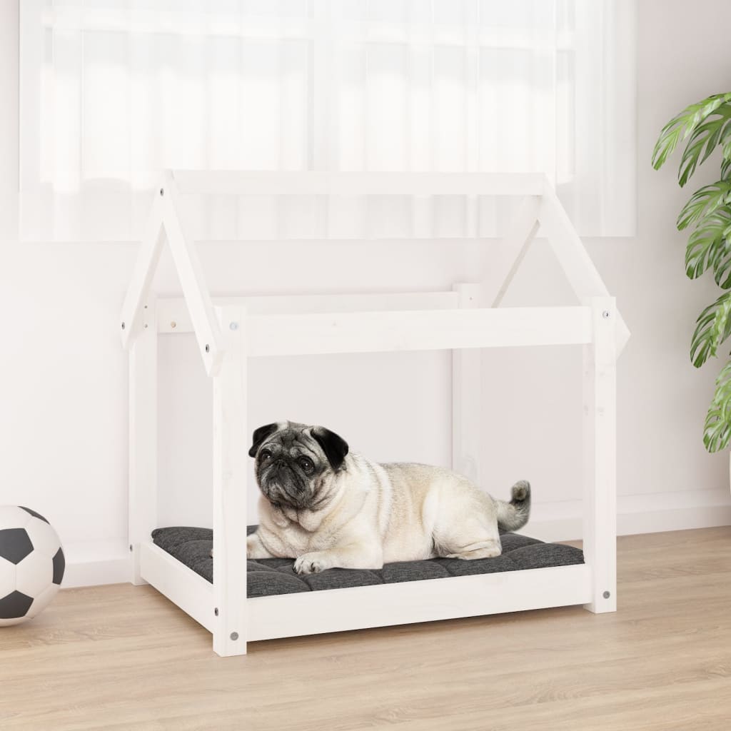 Vidaxl Cama para perros 71x55x70 cm Pino sólido White