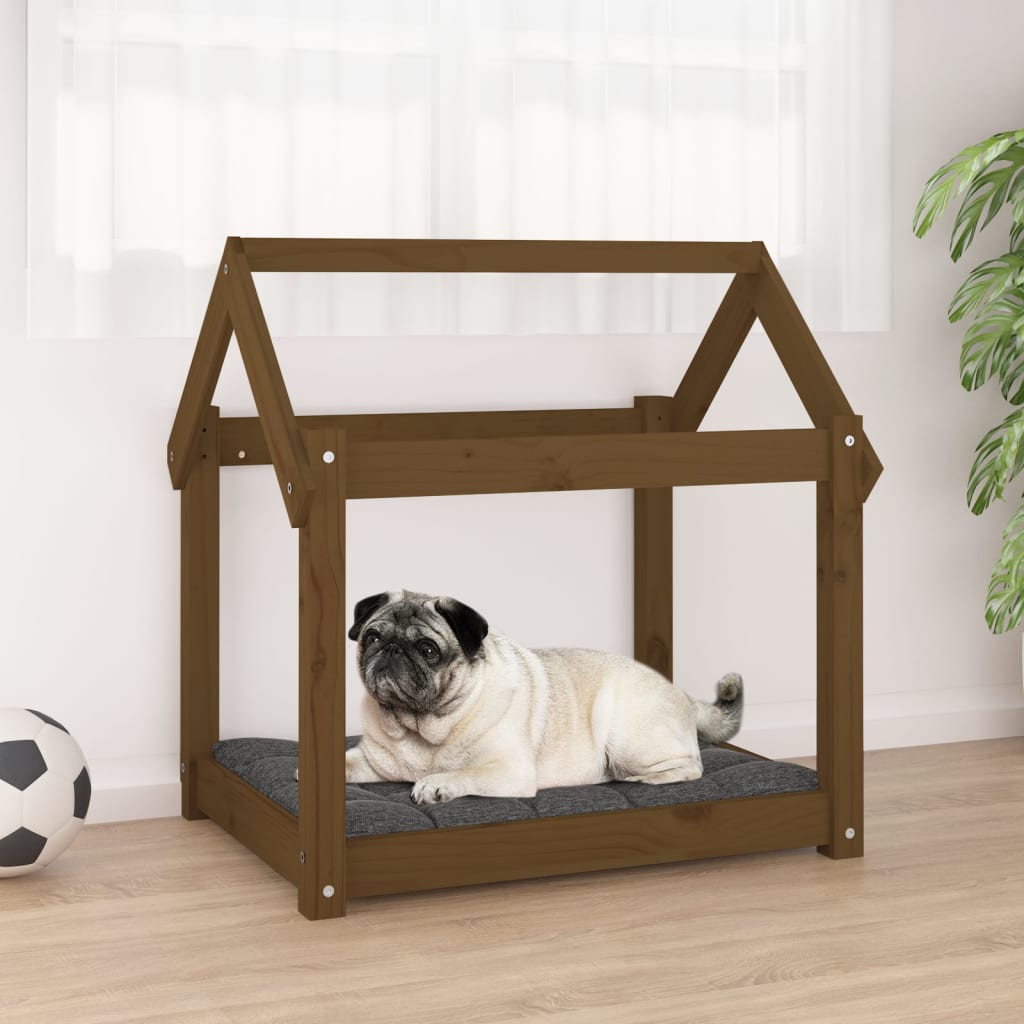 Vidaxl Dog Basket 71x55x70 cm Miele di pino solido