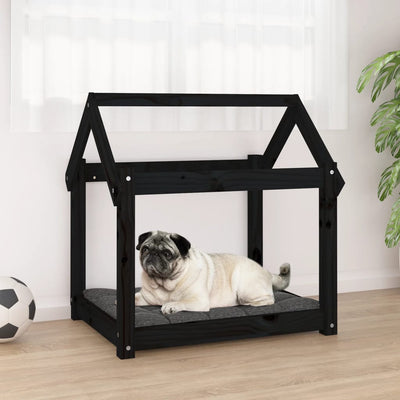 Vidaxl Dog Basket 71x55x70 cm Pino solido nero