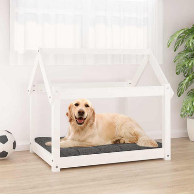 Vidaxl Cama para perros 81x60x70 cm Pino sólido White