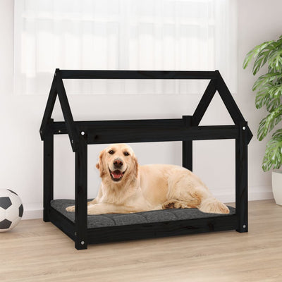 Vidaxl Dog Basket 81x60x70 cm Pino solido nero