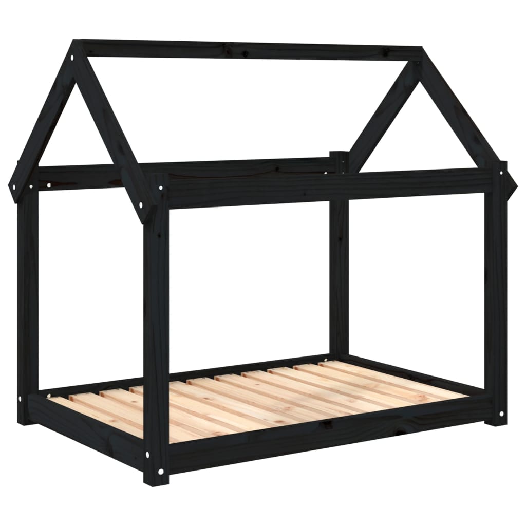 Vidaxl Dog Basket 101x70x90 cm Pino solido nero