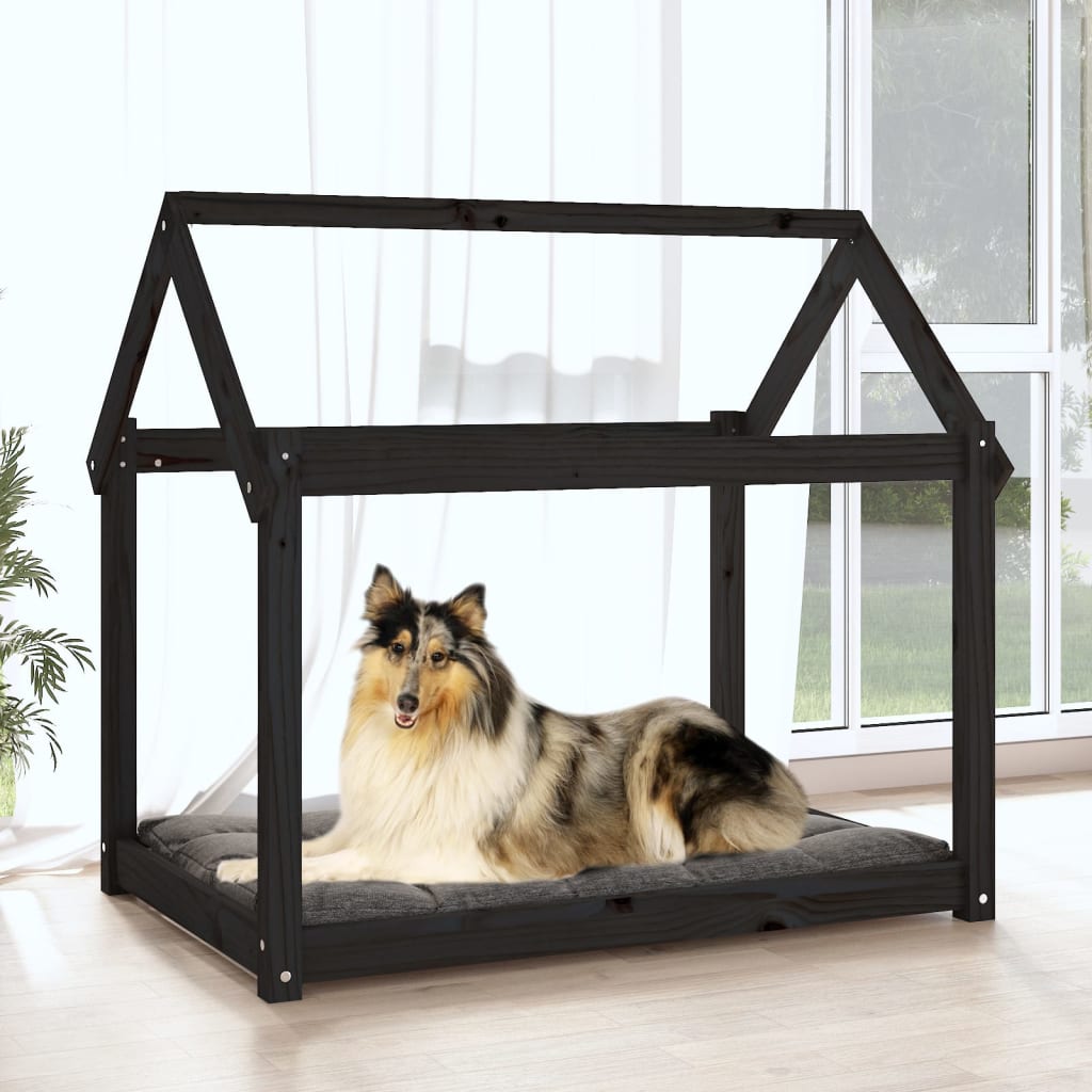 Vidaxl Dog Basket 101x70x90 cm Pino solido nero