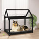 Vidaxl Dog Basket 101x70x90 cm Pino solido nero