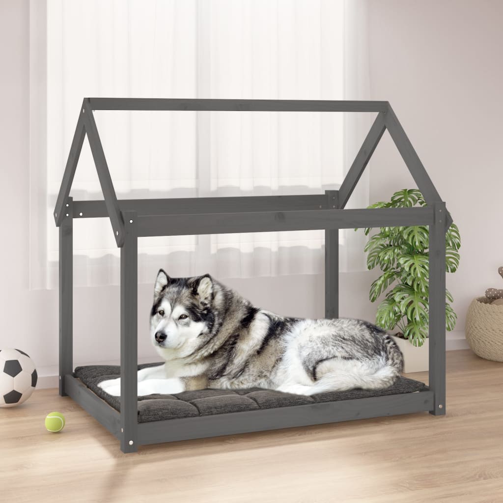 Vidaxl Dog Basket 111x80x100 cm Pine solido grigio
