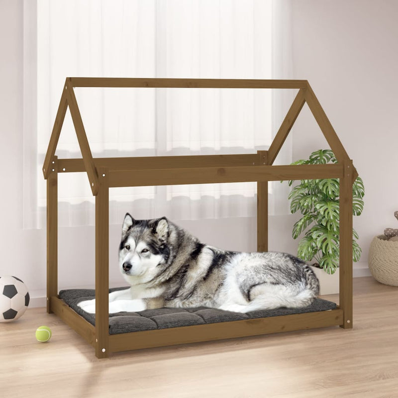 Vidaxl Dog Basket 111x80x100 cm Miele di pino solido marrone